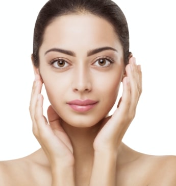 beautiful indian girl with perfect skin clean face