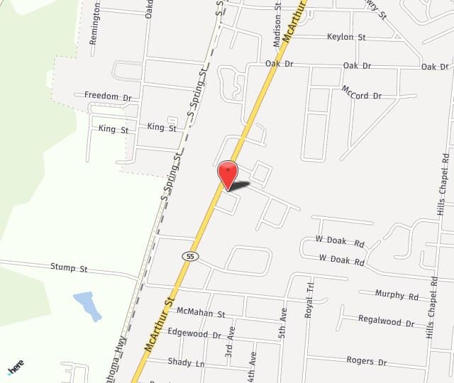 Location Map: 1321 McArthur Street Manchester, TN 37355